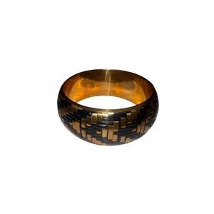 Iris Apfel & Bajalia Bold Brass and Black Woven Bangle